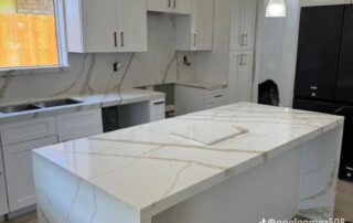 Calacatta Shining Gold Quartz 8837-2 with waterfall 134986470658144814