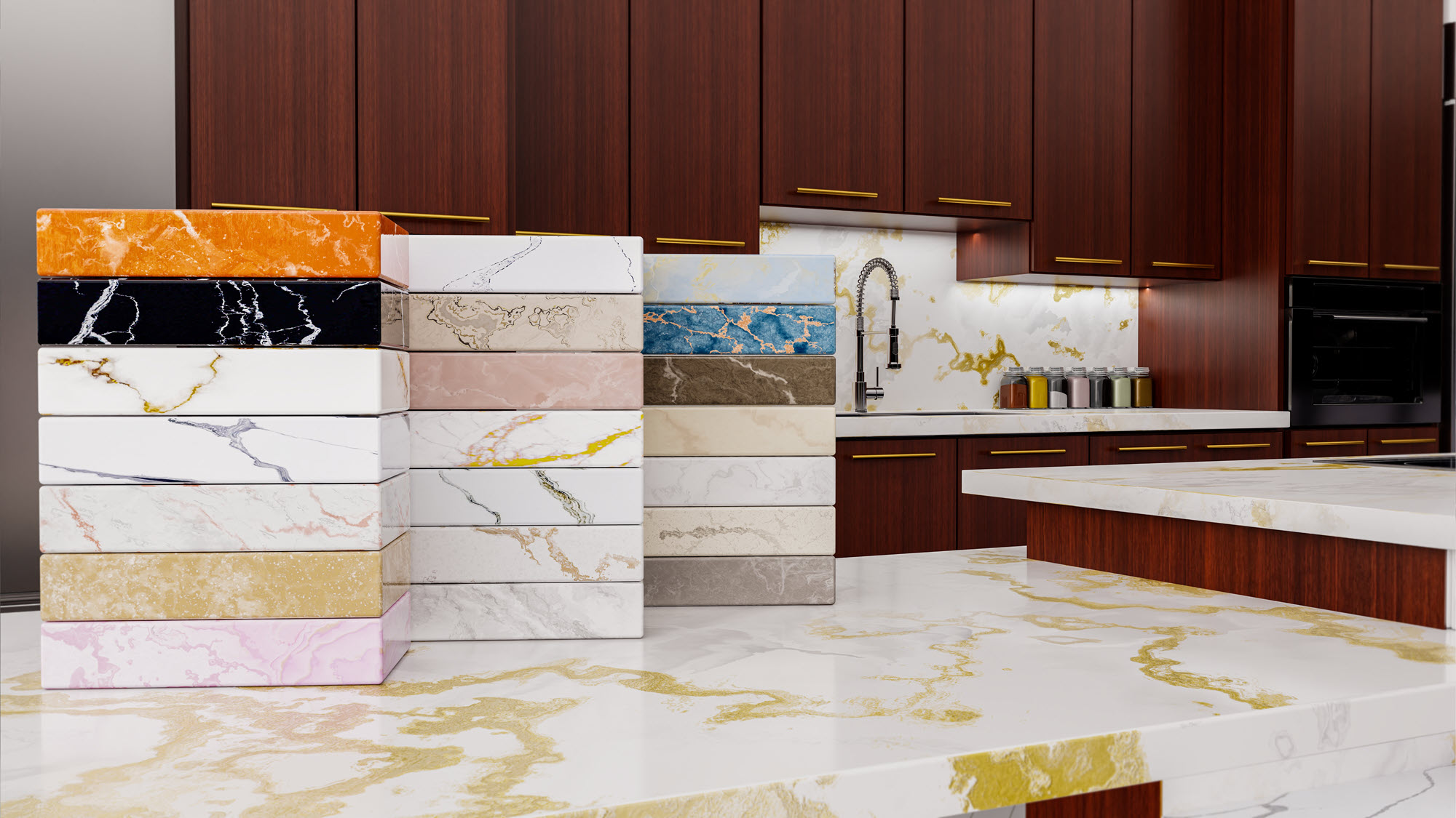 Carrara quartz vs marble countertops